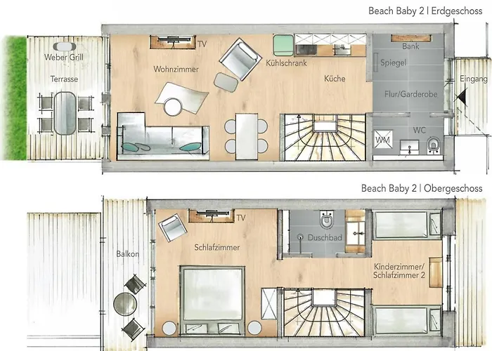 Strand-Maisonette Beach Baby 2 Apartman *